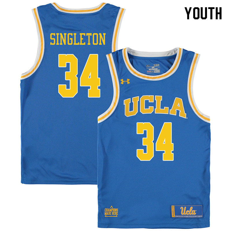 Youth #34 David Singleton UCLA Bruins College Basketball Jerseys Sale-Blue - Click Image to Close